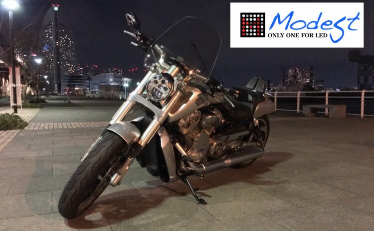 ハーレーV-RODメーターカスタム施工記録。LED打ち替えは専門店のMODESTへお任せを!