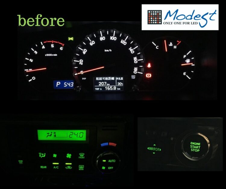 ハイエース施工前（エアコン・メーター・SW周り）