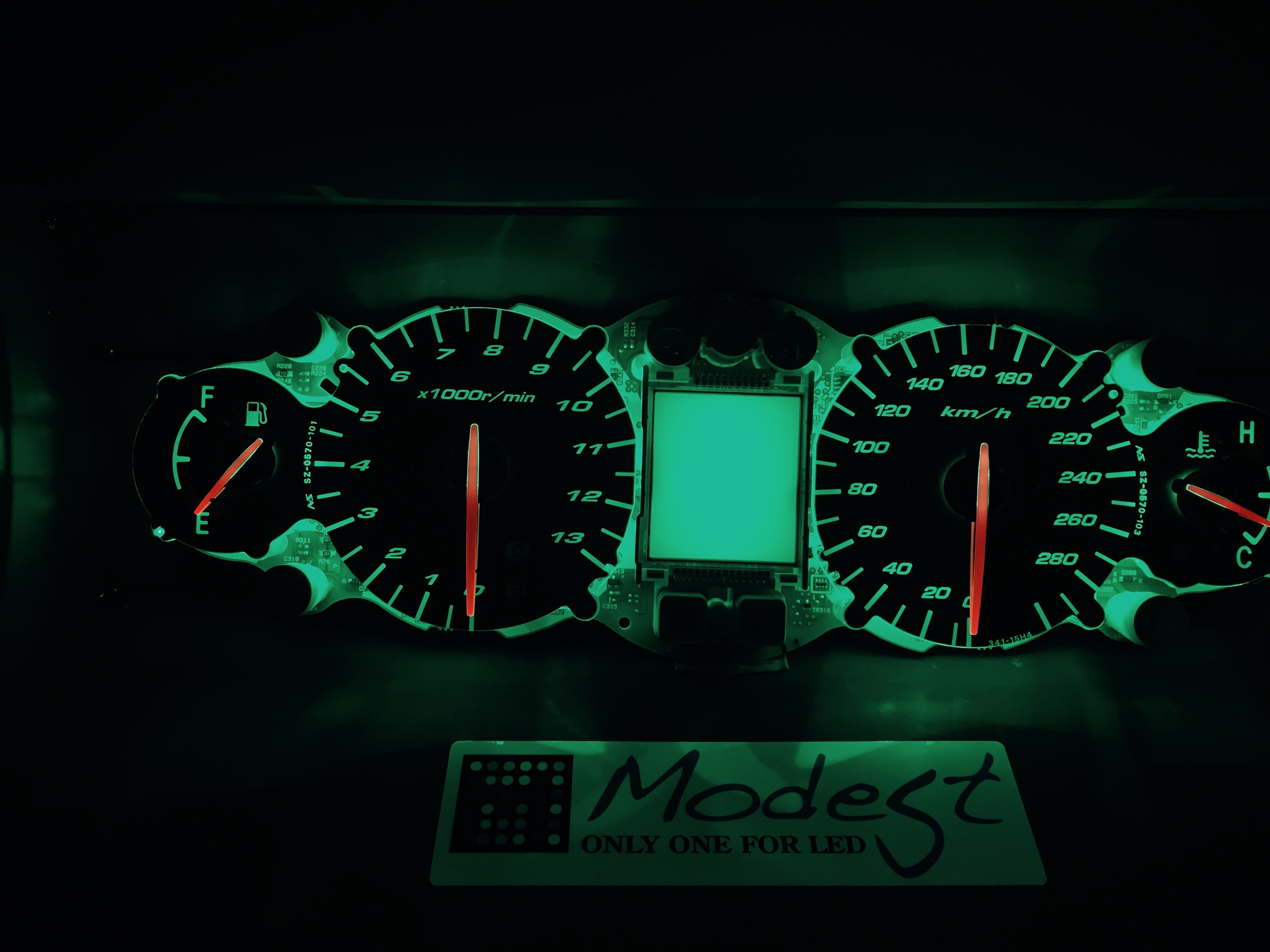 GSX1300R隼 LEDメーター打ち替えカスタム(グリーンブルー)