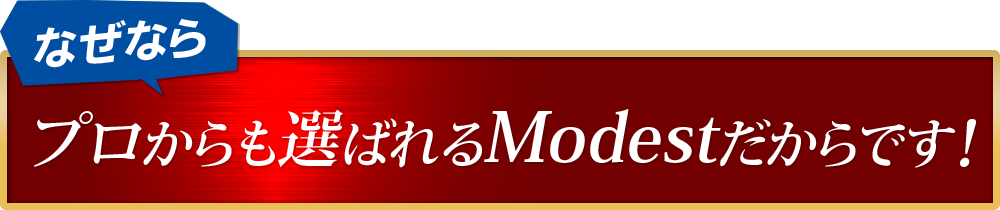 プロからも選ばれるModestだからです！